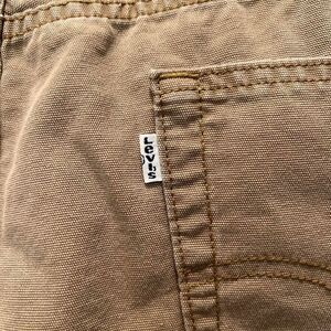 Tan Levi's 514 White Tab Pants